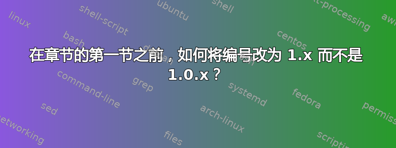 在章节的第一节之前，如何将编号改为 1.x 而不是 1.0.x？