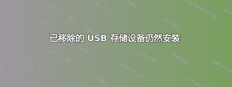 已移除的 USB 存储设备仍然安装