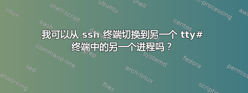 我可以从 ssh 终端切换到另一个 tty# 终端中的另一个进程吗？