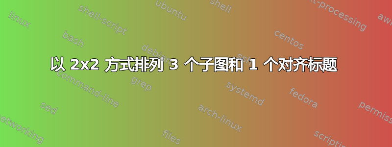 以 2x2 方式排列 3 个子图和 1 个对齐标题