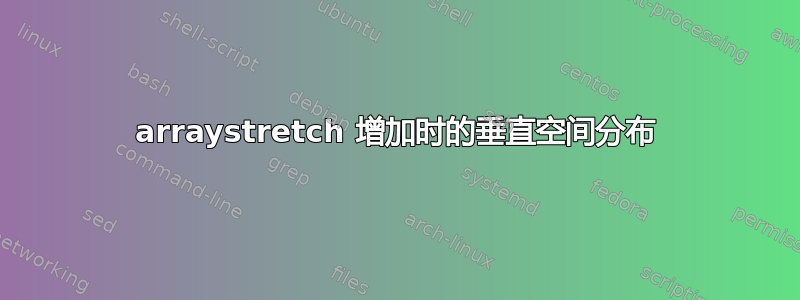 arraystretch 增加时的垂直空间分布