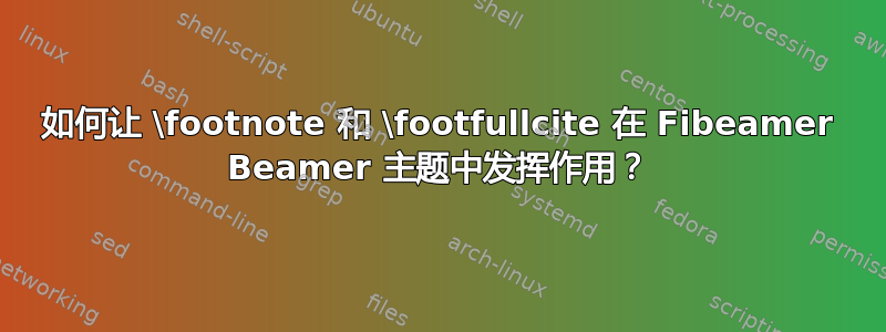 如何让 \footnote 和 \footfullcite 在 Fibeamer Beamer 主题中发挥作用？