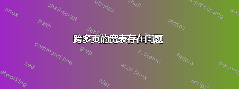 跨多页的宽表存在问题