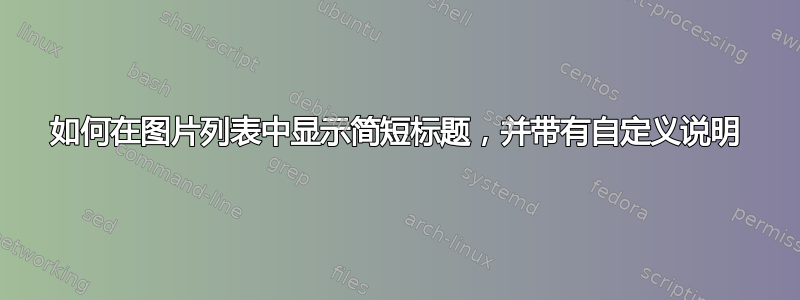 如何在图片列表中显示简短标题，并带有自定义说明