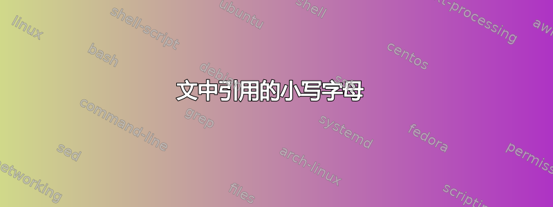 文中引用的小写字母 