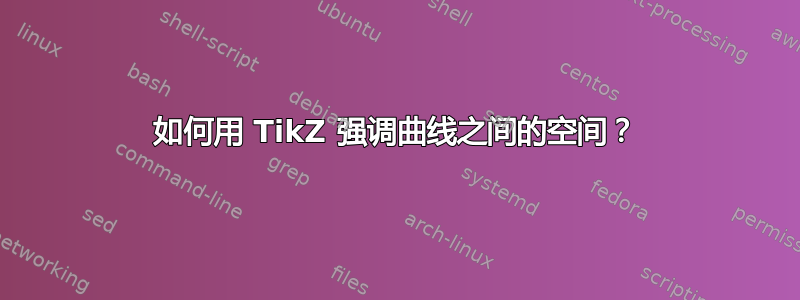 如何用 TikZ 强调曲线之间的空间？