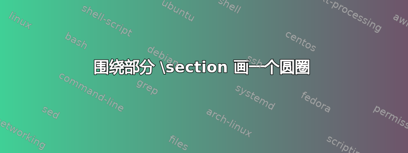 围绕部分 \section 画一个圆圈