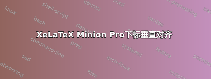 XeLaTeX Minion Pro下标垂直对齐