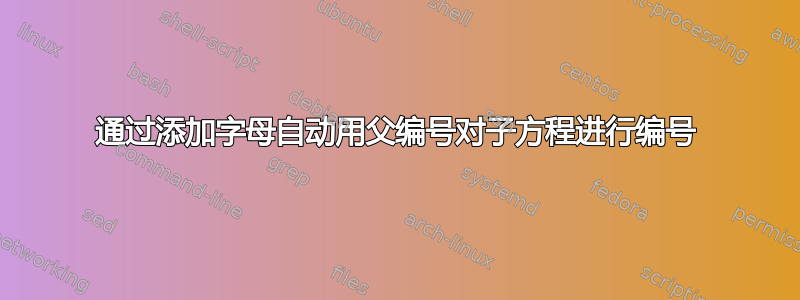 通过添加字母自动用父编号对子方程进行编号