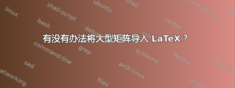 有没有办法将大型矩阵导入 LaTeX？