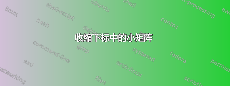 收缩下标中的小矩阵