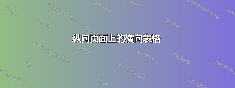 纵向页面上的横向表格