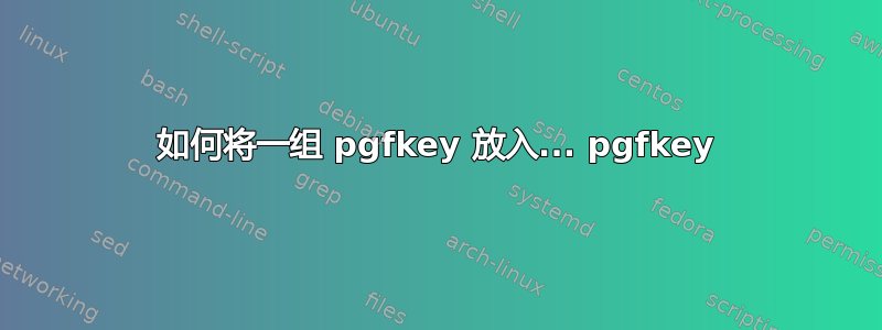 如何将一组 pgfkey 放入... pgfkey