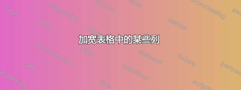 加宽表格中的某些列