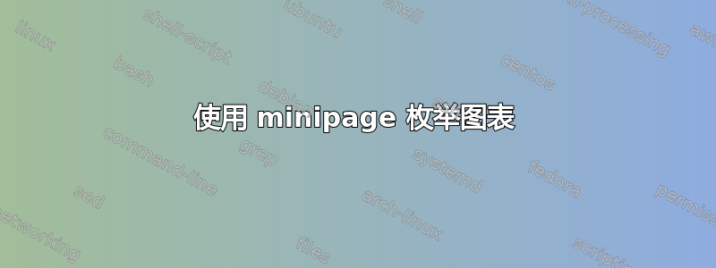 使用 minipage 枚举图表