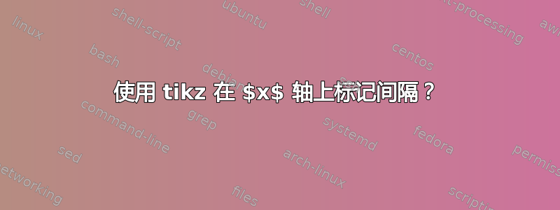 使用 tikz 在 $x$ 轴上标记间隔？