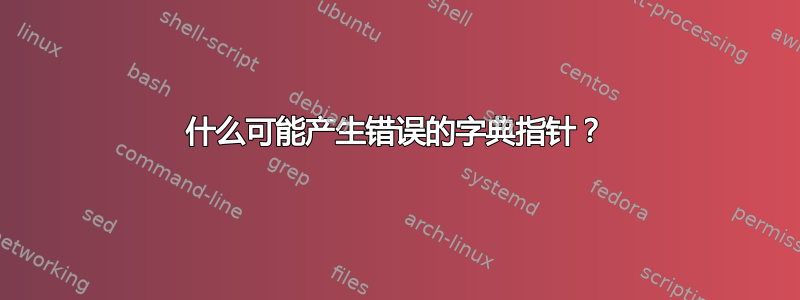 什么可能产生错误的字典指针？