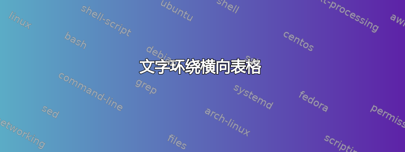 文字环绕横向表格