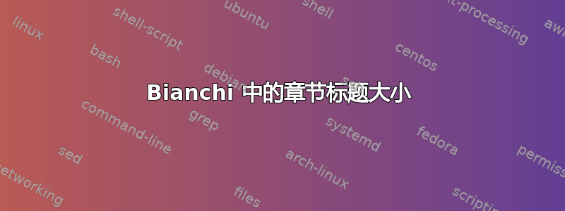 Bianchi 中的章节标题大小