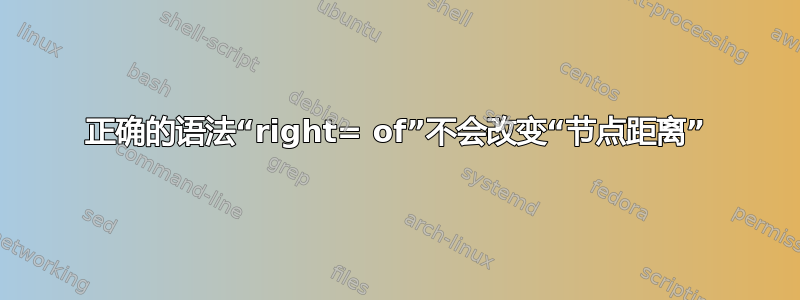 正确的语法“right= of”不会改变“节点距离”