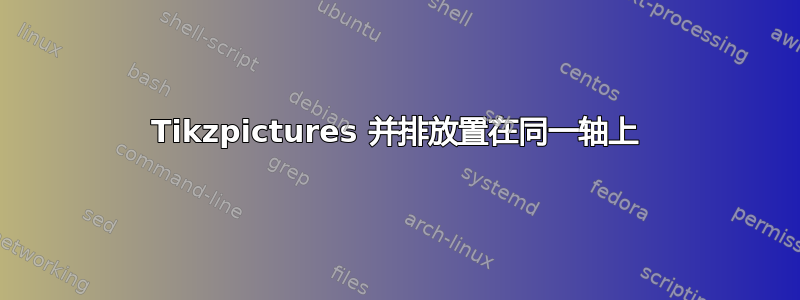 Tikzpictures 并排放置在同一轴上