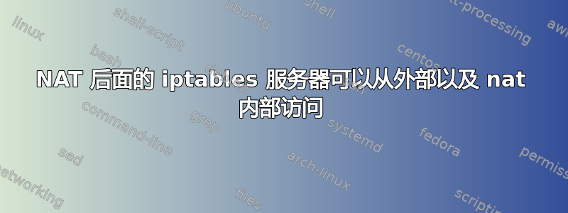 NAT 后面的 iptables 服务器可以从外部以及 nat 内部访问