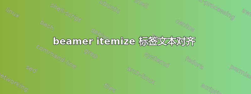 beamer itemize 标签文本对齐