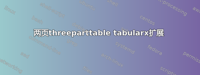 两页threeparttable tabularx扩展