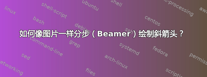 如何像图片一样分步（Beamer）绘制斜箭头？