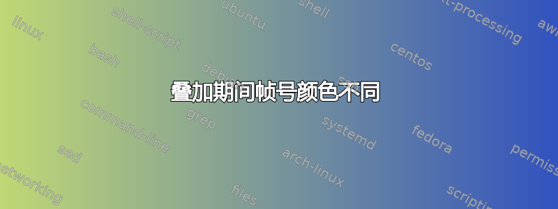 叠加期间帧号颜色不同