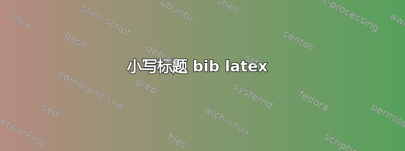 小写标题 bib latex 