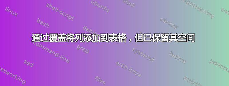 通过覆盖将列添加到表格，但已保留其空间