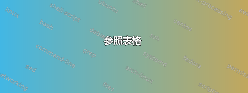 参照表格