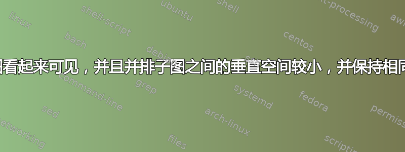 如何使子图看起来可见，并且并排子图之间的垂直空间较小，并保持相同的大小？