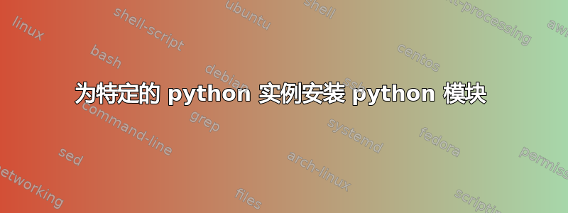 为特定的 python 实例安装 python 模块