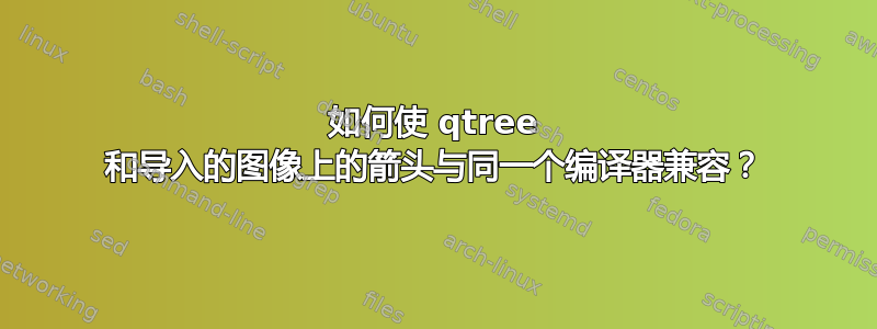 如何使 qtree 和导入的图像上的箭头与同一个编译器兼容？