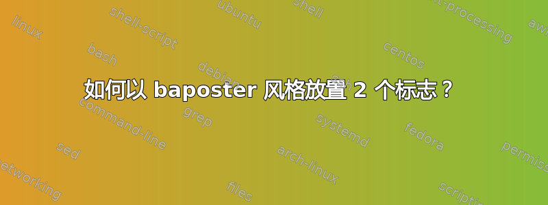 如何以 baposter 风格放置 2 个标志？