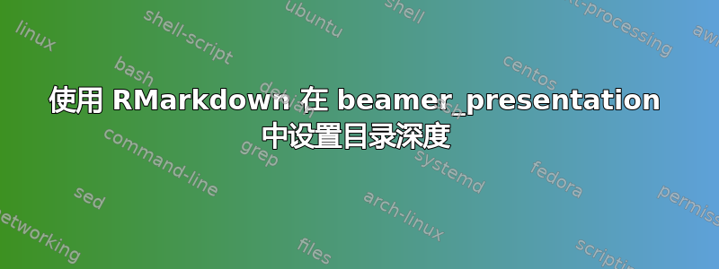 使用 RMarkdown 在 beamer_presentation 中设置目录深度