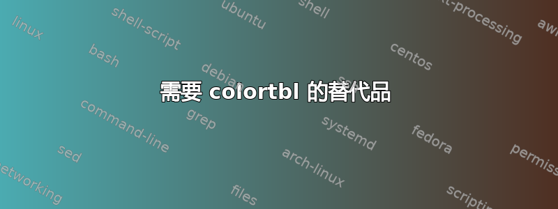 需要 colortbl 的替代品