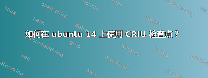 如何在 ubuntu 14 上使用 CRIU 检查点？