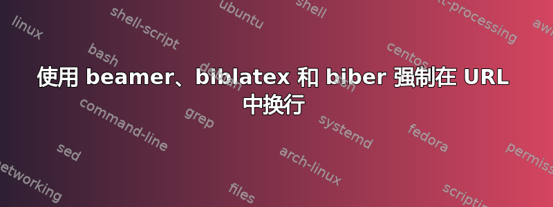 使用 beamer、biblatex 和 biber 强制在 URL 中换行