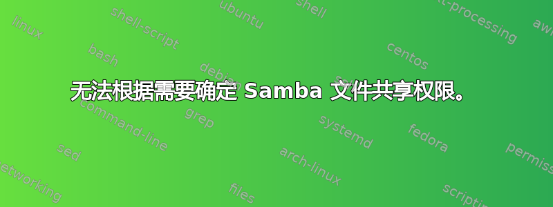 无法根据需要确定 Samba 文件共享权限。