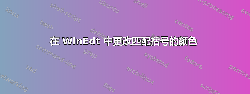 在 WinEdt 中更改匹配括号的颜色