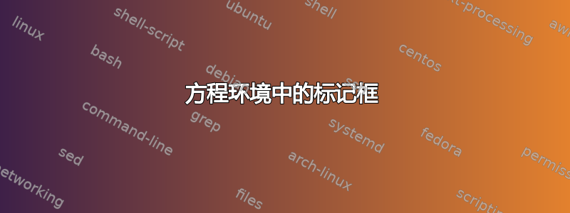 方程环境中的标记框