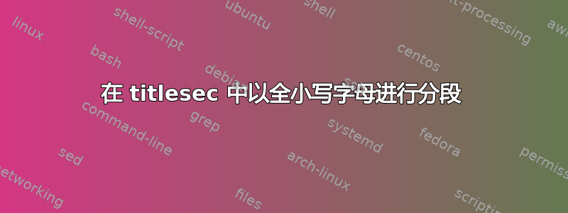 在 titlesec 中以全小写字母进行分段