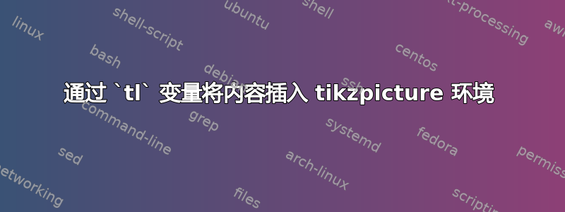 通过 `tl` 变量将内容插入 tikzpicture 环境