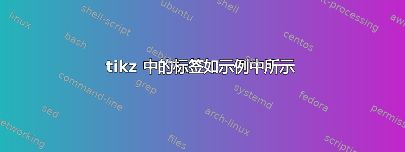 tikz 中的标签如示例中所示