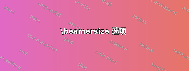 \beamersize 选项