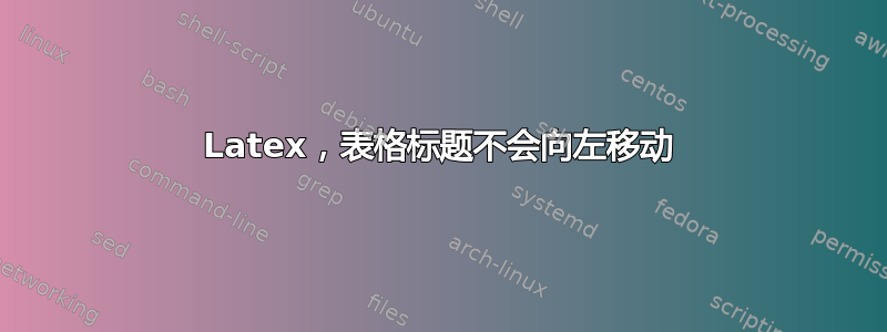 Latex，表格标题不会向左移动