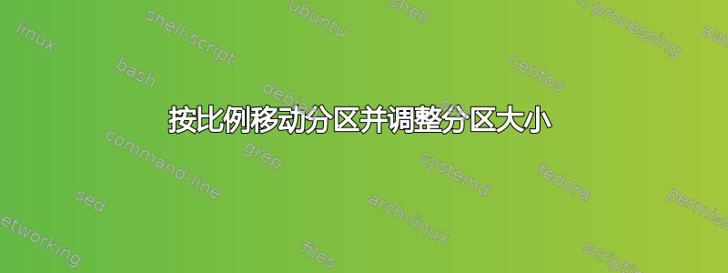 按比例移动分区并调整分区大小